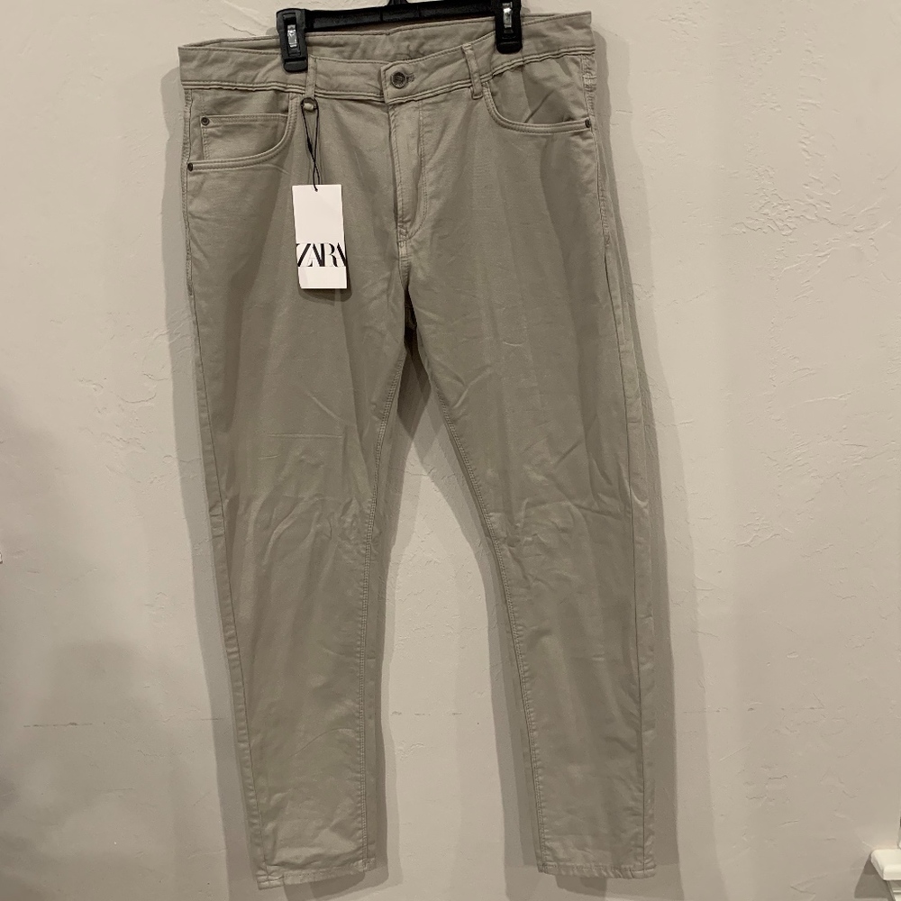 Zara Khaki/Beige Men's Slim Fit Pants Size 34